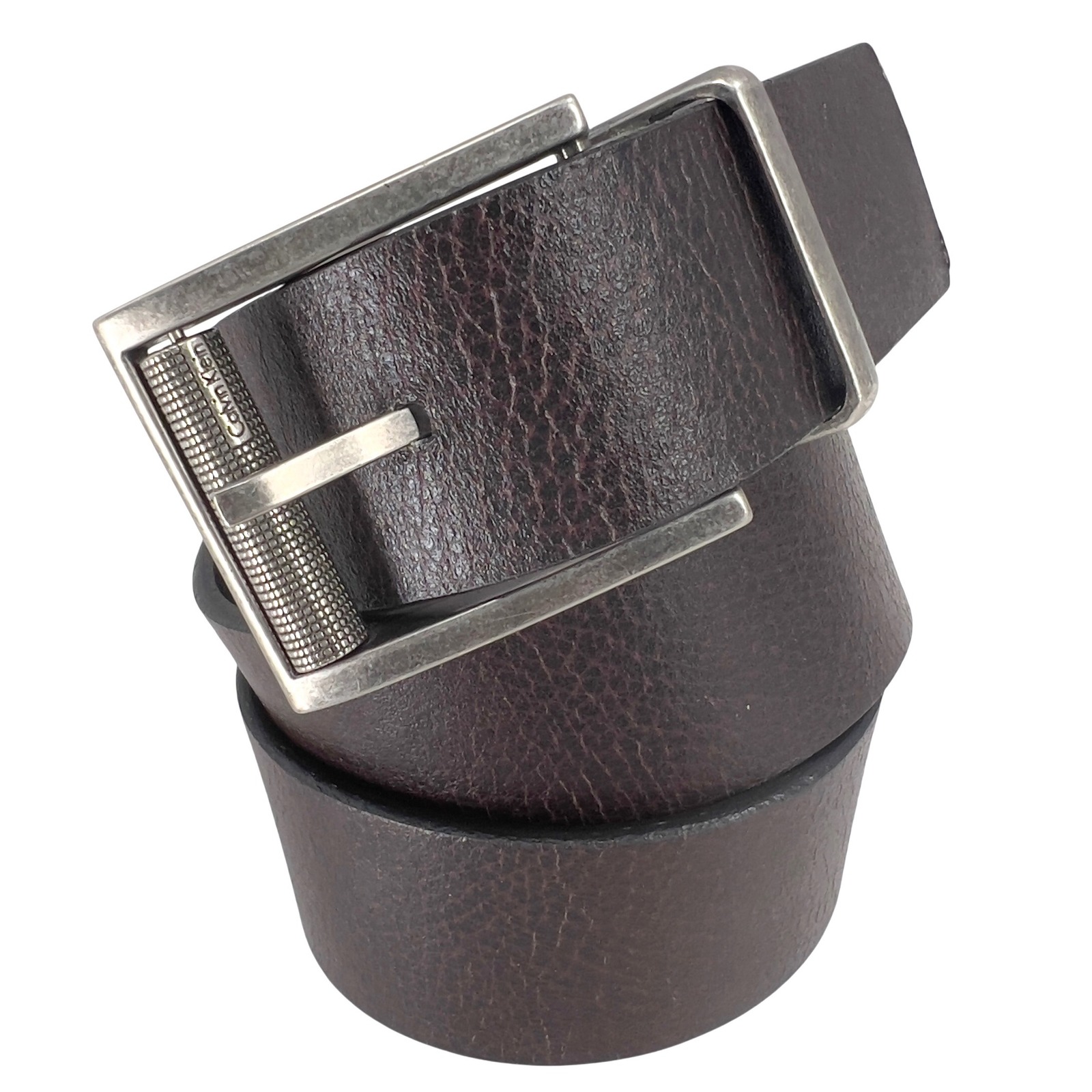 Calvin Klein Jeans Mens Reversible Belt Black Burgundy Leather Swivel Buckle 30